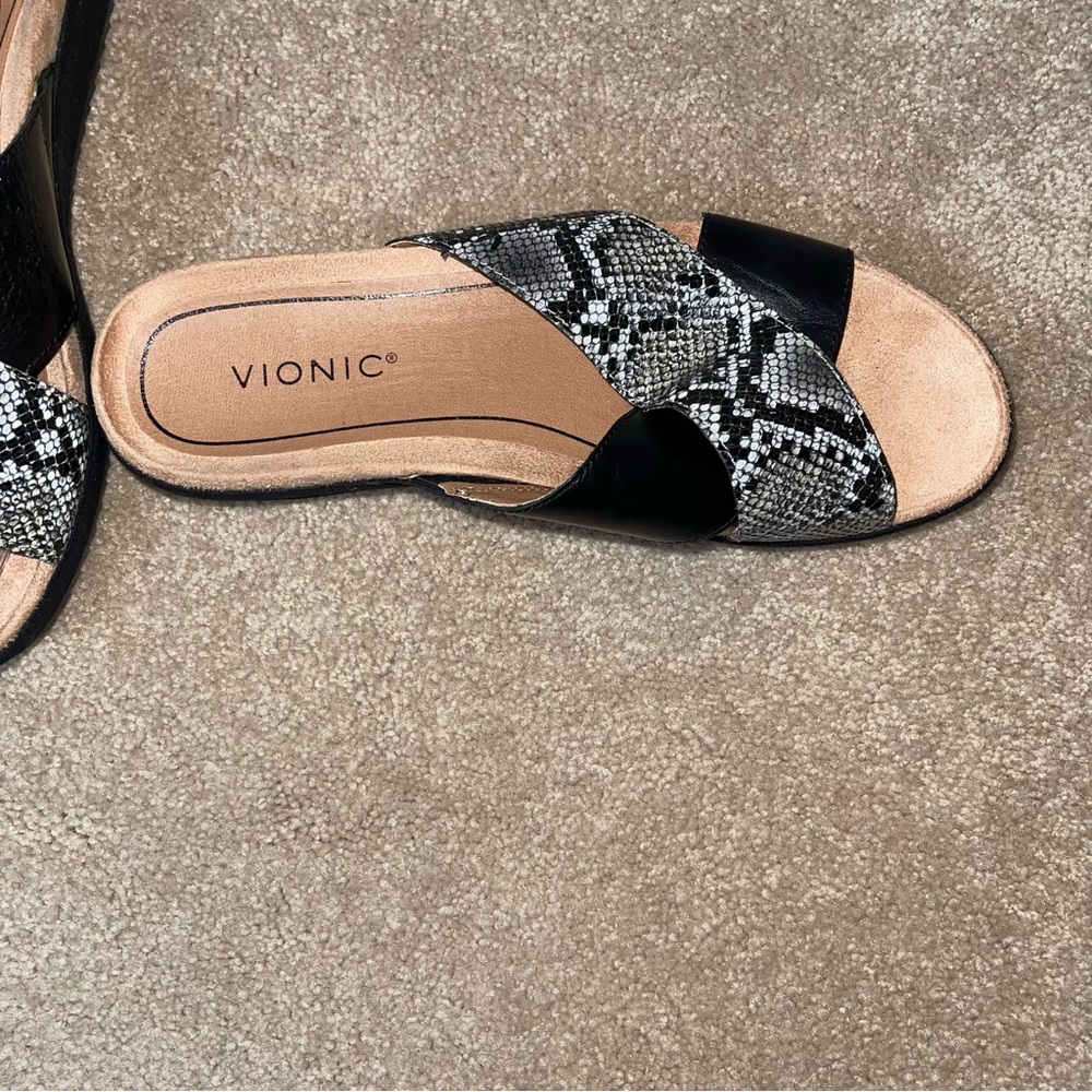 Vionic Black and Snake Print Sandals - Picture 4 of 7